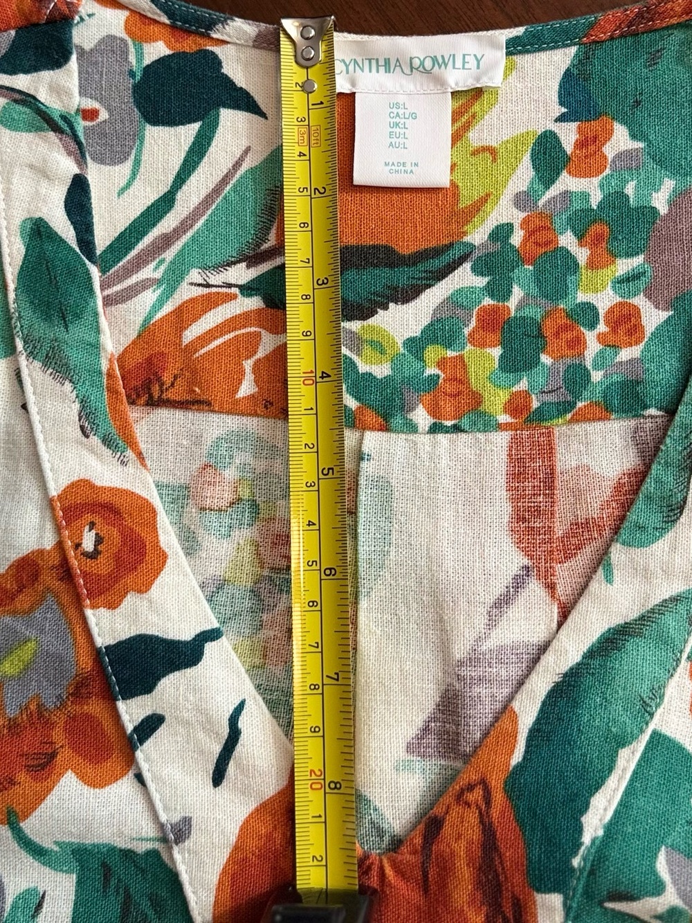 Cynthia Rowley Green, Orange & Gray Floral Midi Dress - Picture 11 of 16